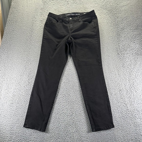 Calvin Klein Denim - Calvin Klein Jeans Women 14 Black Cotton Denim Skinny Leg Curvy Stretch Workwear
